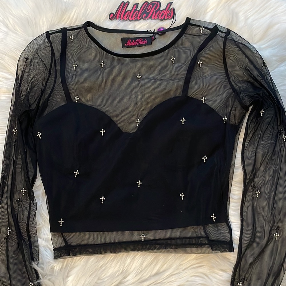 Motel Rocks Mesh Long sleeve - Picture 2 of 3